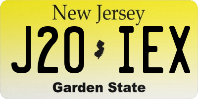 NJ license plate J20IEX