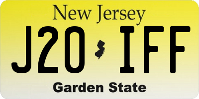 NJ license plate J20IFF