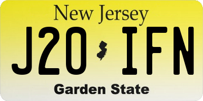 NJ license plate J20IFN