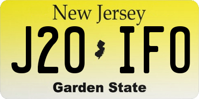 NJ license plate J20IFO