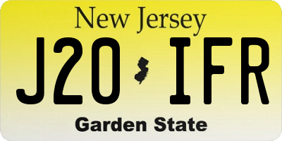 NJ license plate J20IFR
