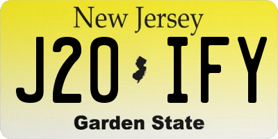 NJ license plate J20IFY