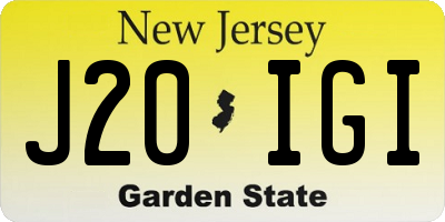 NJ license plate J20IGI
