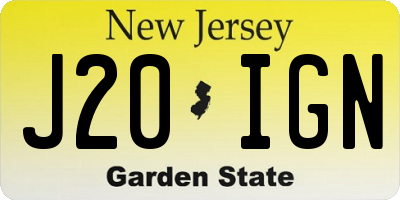 NJ license plate J20IGN