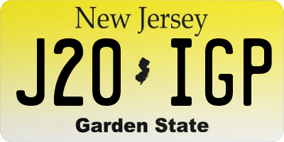 NJ license plate J20IGP