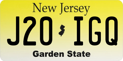 NJ license plate J20IGQ