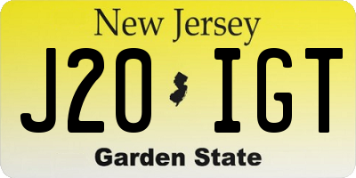 NJ license plate J20IGT