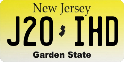 NJ license plate J20IHD