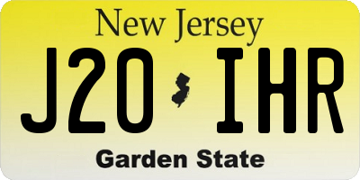 NJ license plate J20IHR