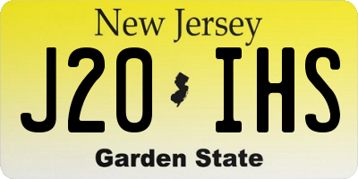 NJ license plate J20IHS