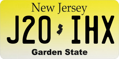 NJ license plate J20IHX