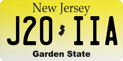 NJ license plate J20IIA