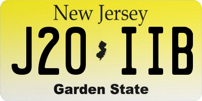 NJ license plate J20IIB