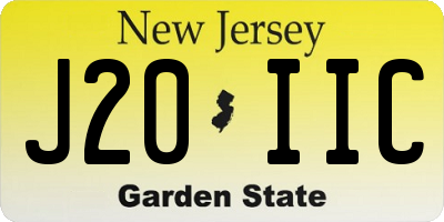 NJ license plate J20IIC