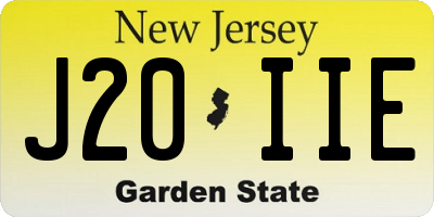 NJ license plate J20IIE