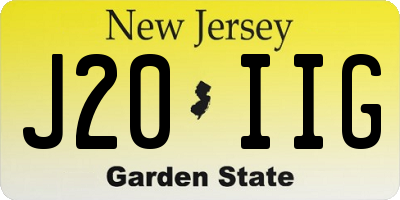 NJ license plate J20IIG