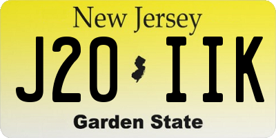 NJ license plate J20IIK