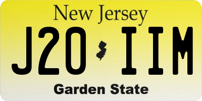 NJ license plate J20IIM