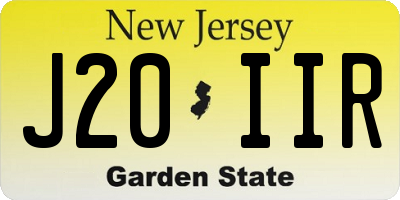 NJ license plate J20IIR