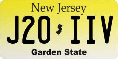 NJ license plate J20IIV