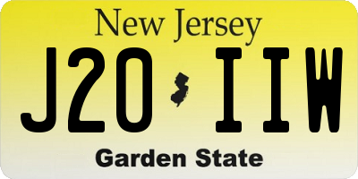 NJ license plate J20IIW