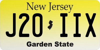 NJ license plate J20IIX