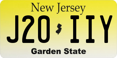 NJ license plate J20IIY