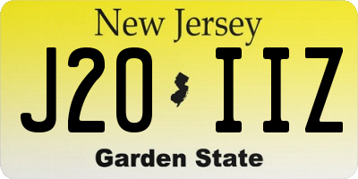 NJ license plate J20IIZ
