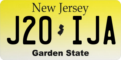 NJ license plate J20IJA