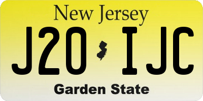 NJ license plate J20IJC