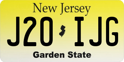 NJ license plate J20IJG