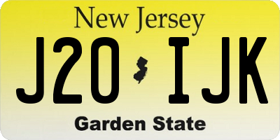 NJ license plate J20IJK