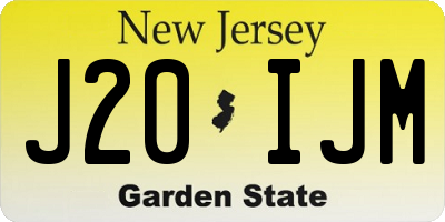 NJ license plate J20IJM