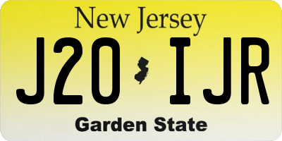 NJ license plate J20IJR