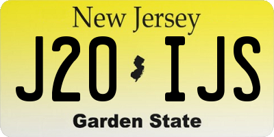 NJ license plate J20IJS