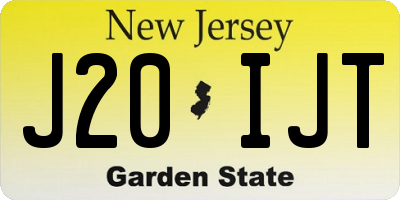 NJ license plate J20IJT