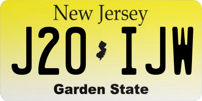 NJ license plate J20IJW