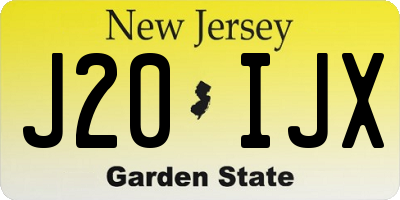 NJ license plate J20IJX