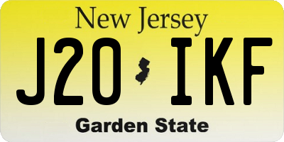 NJ license plate J20IKF