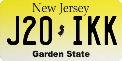 NJ license plate J20IKK