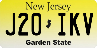NJ license plate J20IKV