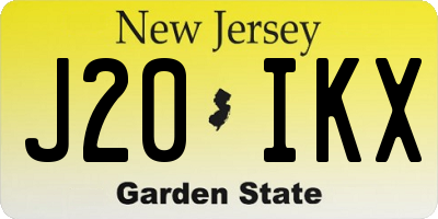 NJ license plate J20IKX