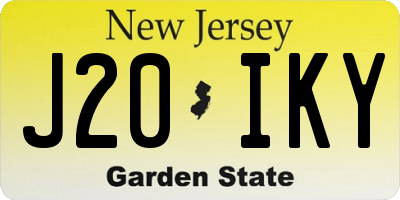 NJ license plate J20IKY