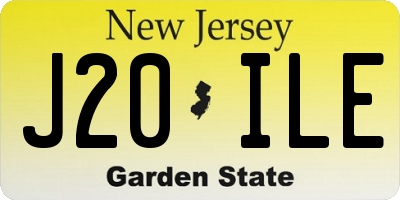 NJ license plate J20ILE