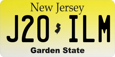 NJ license plate J20ILM