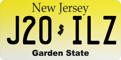 NJ license plate J20ILZ