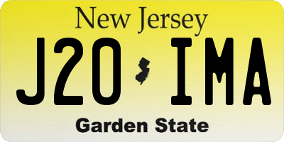 NJ license plate J20IMA