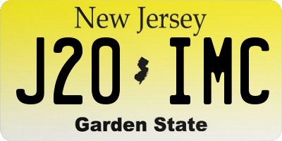 NJ license plate J20IMC