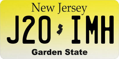 NJ license plate J20IMH