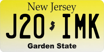 NJ license plate J20IMK